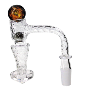 Hourglass Etched Diamond Terp Slurper Banger Kit - 14mm Male 90 Degree