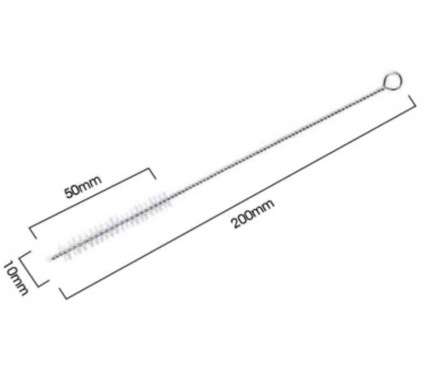 Long Bong Cleaning Brush Stainless Steel Nylon Thin Pipes Drinking Straw Cleaning Brushes / Straw Brushes with Tiny Bristles